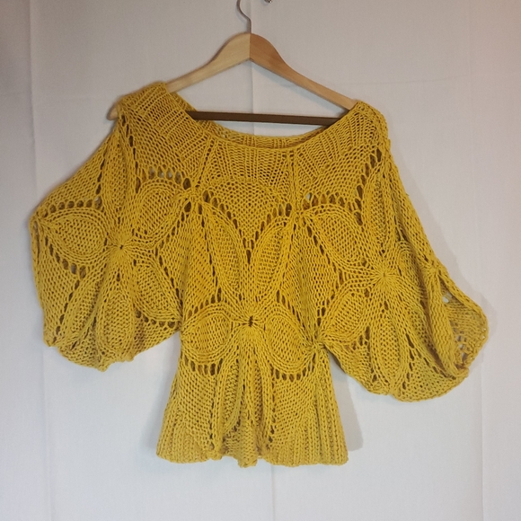 Lumiere Yellow Floral Knit Sweater - Picture 4 of 8